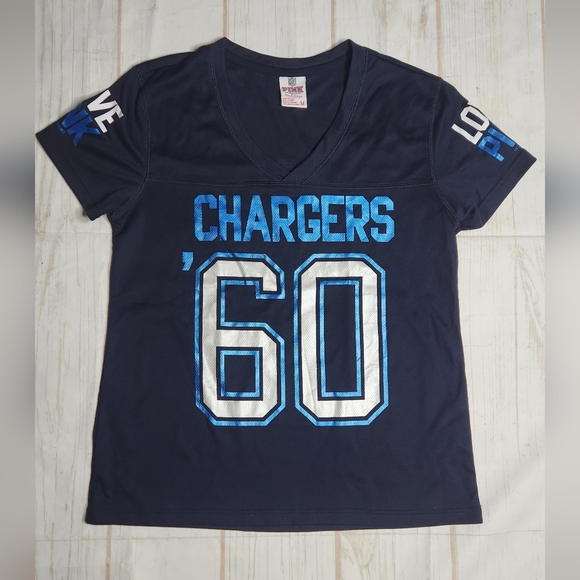 RARE PINK Victoria's Secret NFL Chargers Jersey |  Size Medium NWOT - Picture 1 of 7